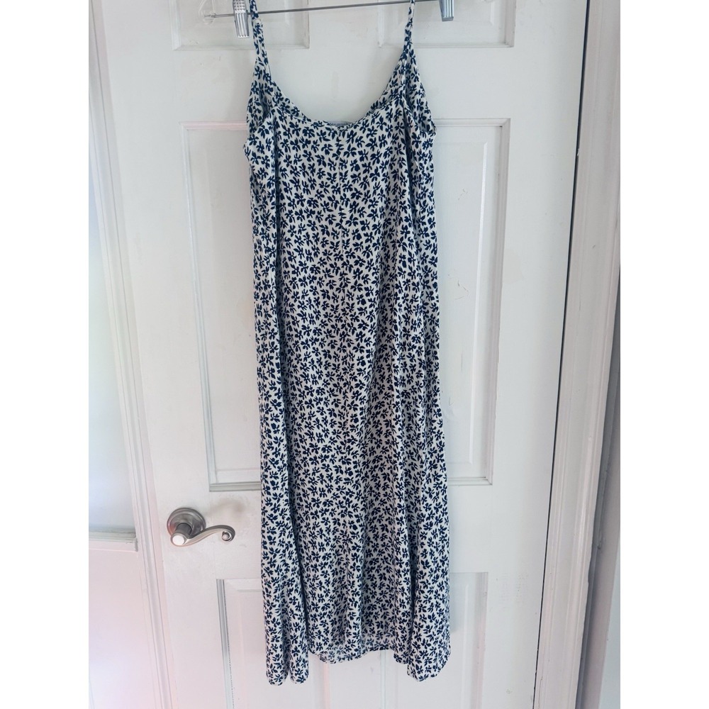 Reformation Boston Midi Dress Size 6 Blue White Floral Slip Cowl Neck Romantic - Picture 8 of 11